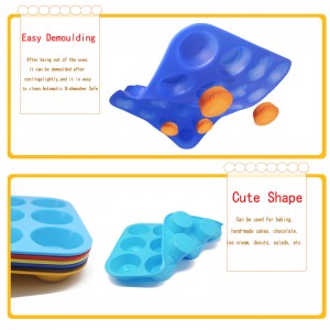 Siliconenmuffinpan met anti -stick - vormen voor muffins en cupcakes, siliconen bakvormen, 12 -gat donutvormen voor het bakken van keto -bagels, essentiële gereedschappen voor feesten en festivals.