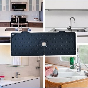 Keuken spoelbak Siliconen kraan Mat, kraan spoelbak Splash Guard – gootsteen afvoermat achter kraan, Rubber Drip Guard Splash Guard Droog voor keuken en badkamer werkbescherming